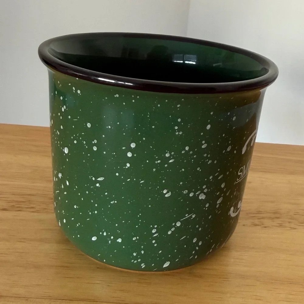 Smugglers Notch‎ Vermont Green Speckled Souvenir Ceramic Coffee Mug